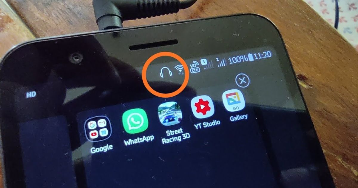 cara menghilangkan tanda headset di hp