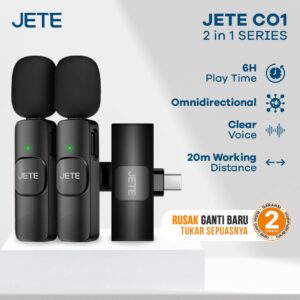 CO1 2in1 Wireless Clip On Microphone Omnidirectional