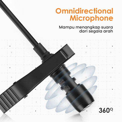 Microphone Clip On 2 in 1 JETE M3 Series with omnidirectional Microphone