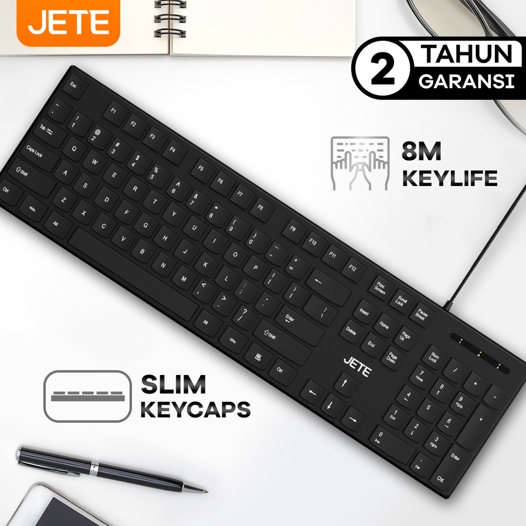 JETE KB2 Keyboard USB Slim Silent Key