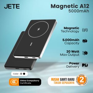 Powerbank Wireless JETE A12 5000 mAh - Tersertifikasi CCC