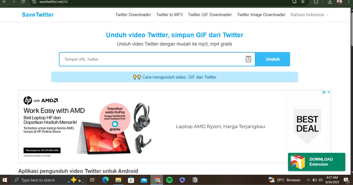 Cara Download Video di X