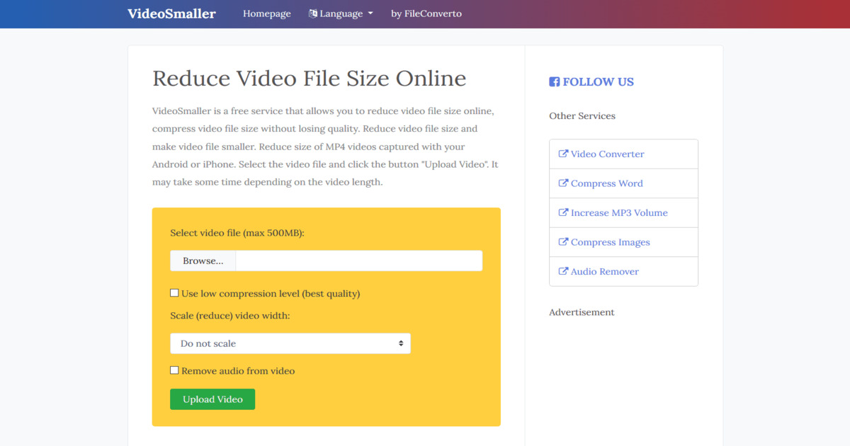 Kompress video online: Video Smaller