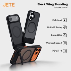 Case iPhone 17 Air Pro Max JETE Black Wing Standing
