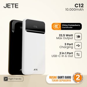 Powerbank JETE C12 10000mAh – Tersertifikasi CCC