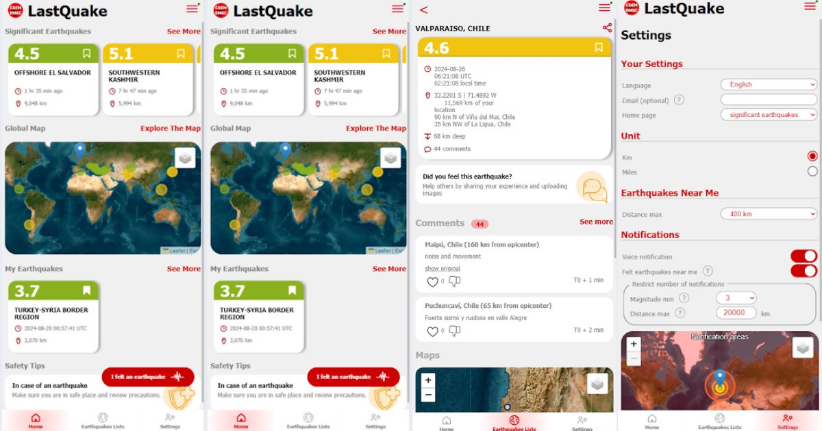 LastQuake app